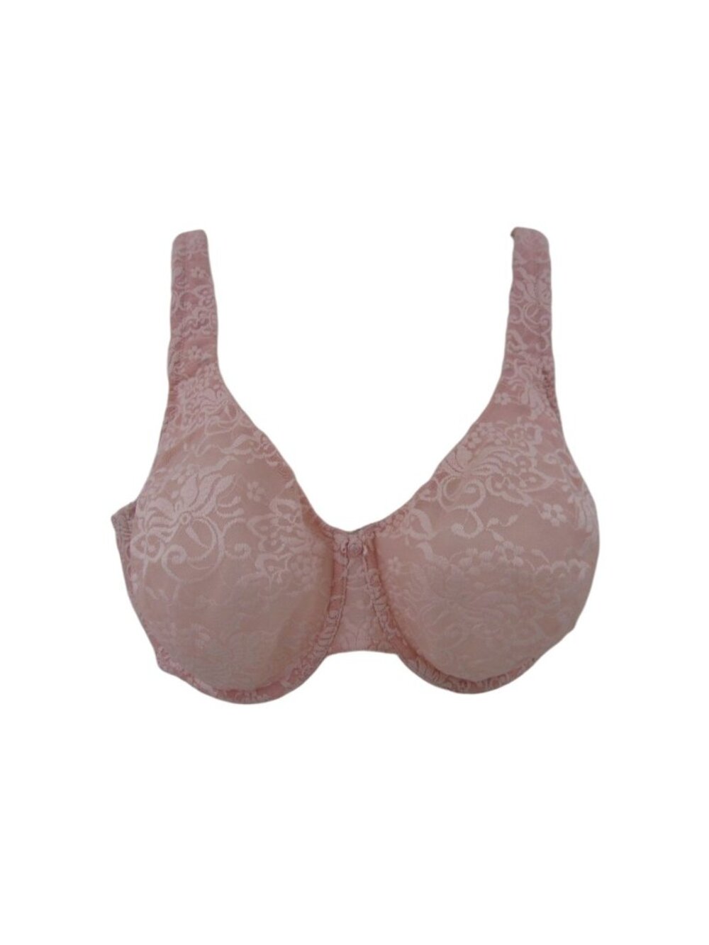 Cacique Light Pink Lace Sheer Bra 42DD 42 DD Unpadded Underwire Floral